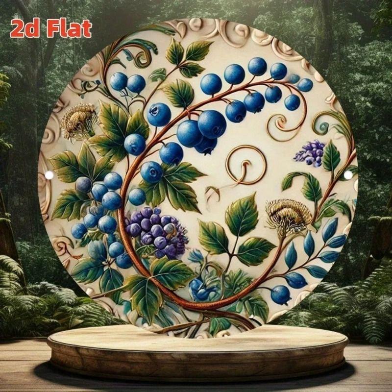 Round Metal Tin Sign Wall Art Home Living Room Office Cafe Decor 20x20cm