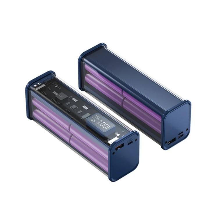 22.5W DIY Battery Charger Case Transparent PD Fast Charging Case Welding For 8PCS 18650 Polymer 20000mAh Battery Charging Box