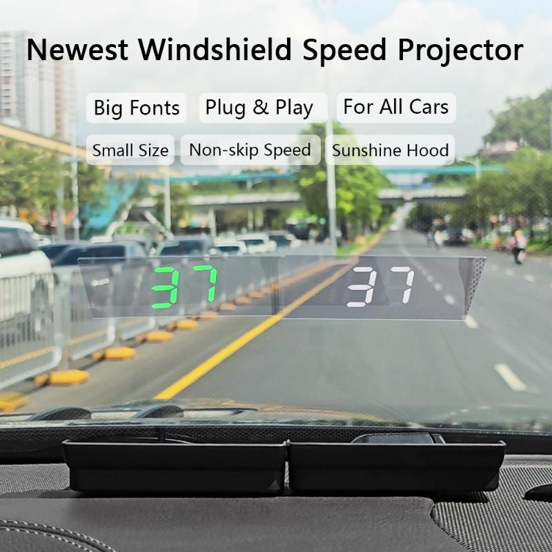 New Digital Speedometer W1 GPS HUD Plug And Play Head Up Display For all Cars Big Font KMH Windshield Projector Car Accessories