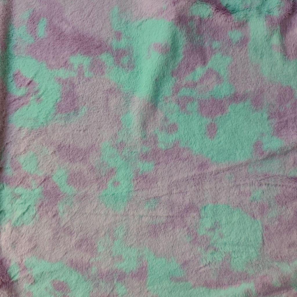 Colorful Tie-Dye Rabbit Fur Print Plush Fabric, 10mm - Ideal for Toy and Clothing Design