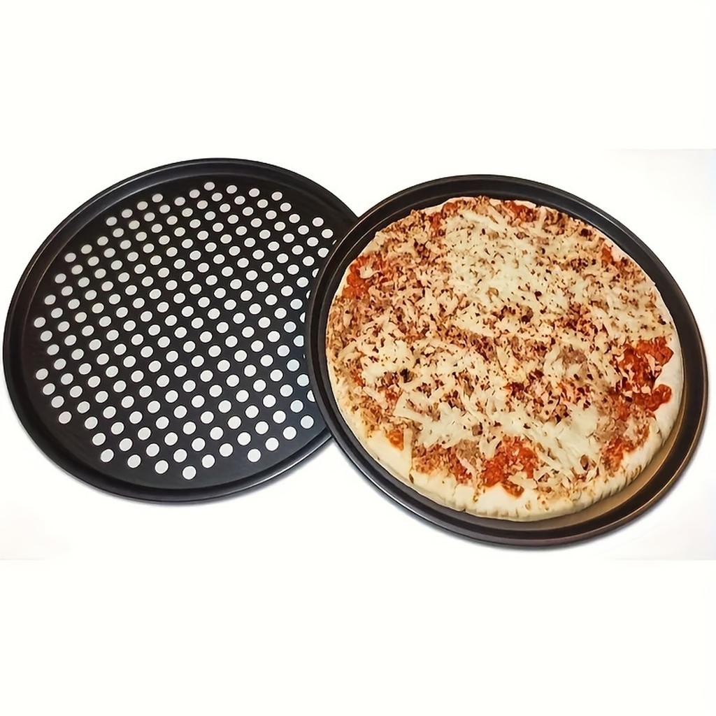 Perforated Pizza Pan Nonstick Round Baking Tray for Oven and Grill with Raised Edges for Even Cooking and Crispy Crusts