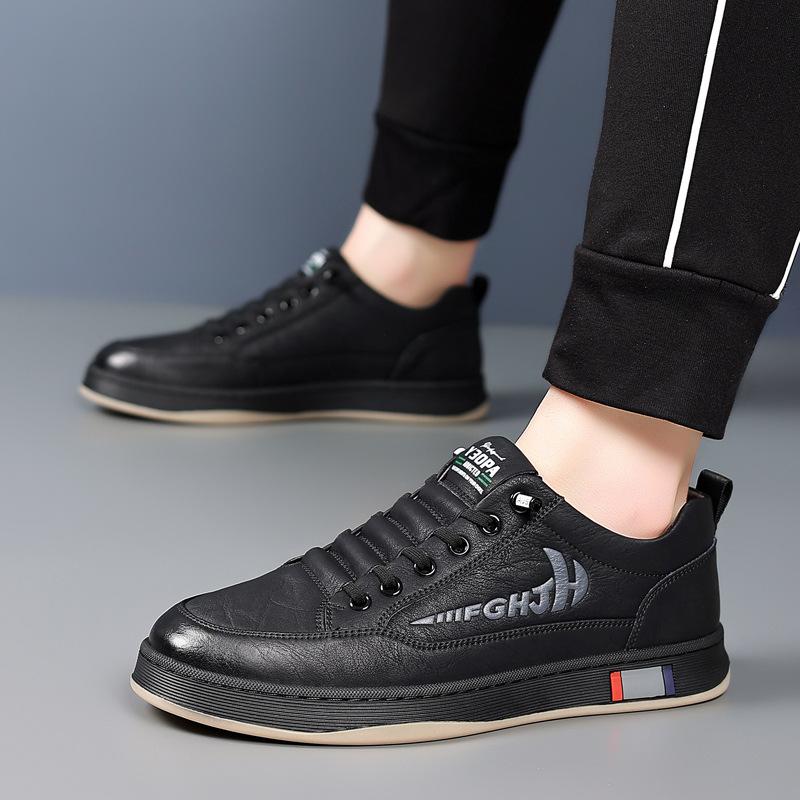 Men's shoes 2025 autumn cowhide casual shoes retro men's leather shoes lightweight breathable trend board shoes men's 2025