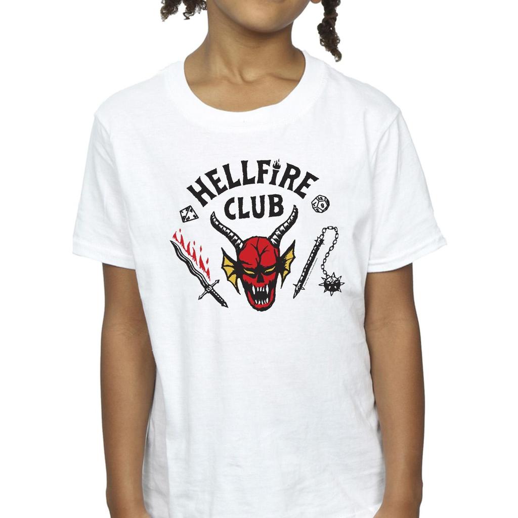 Netflix Girls Stranger Things Hellfire Club Cotton T-Shirt
