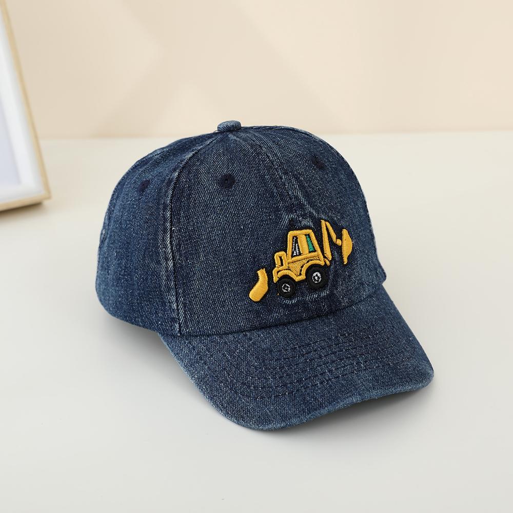 Vintage Vyklápěcí Bagr Vyšívané Baseballové Čepice Pro Kluky Praná Bavlna Nastavitelné Čepice Ležérní Venkovní Sluneční Klobouk Pro Kluky Dětské Čepice Dárek