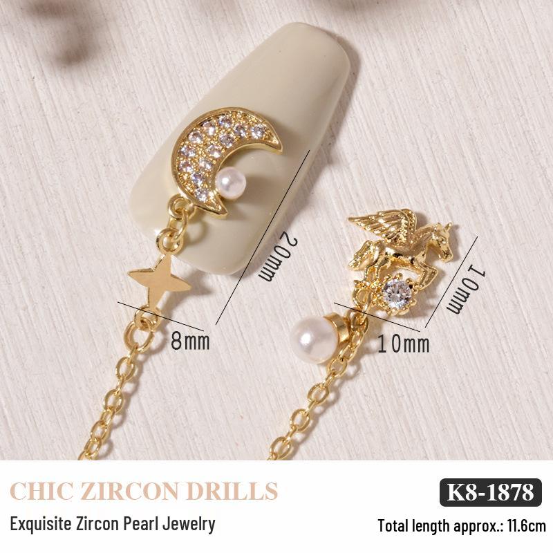 Luxurious Zircon Diamond Bow Nail Art Decorations - Japanese Style
