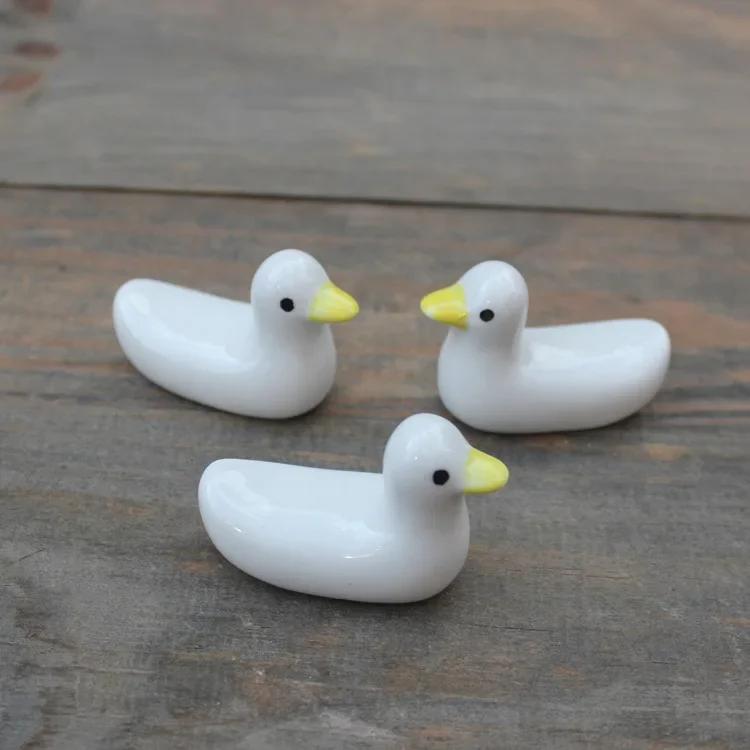 1-3PCS Duck Shape Ceramic Chopsticks Holder Spoon Rest Holders Fork Spatula Rack Shelf  Storage Organizer Kitchen Accessories