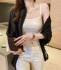 SANYIN Sheer Loose Solid for UV Chiffon Sleeves Women's Cardigan, Lightweight, Fit, Color, Spring/Summer, Protection, Sunscreen, Top, 3/4 (Black)