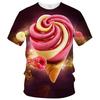 Fashion Ice Cream T-Shirts Summer Novelty Children's T-Shirt Boy Girl Clothes from 5 to 6 Years Tops Round Neck Girls Clothing