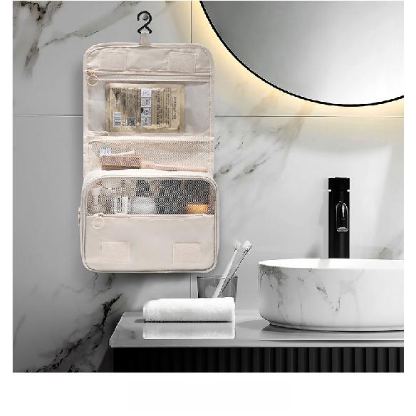 Hot-Selling Hook Wash Bag Portable Handheld Makeup Bag Foldable Dry-Wet Separation Wash Bag Travel Business Trip Storage Bag