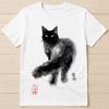 Black Cat Wet Watercolor Zen Art Best Seller Funny Gift Tee T Shirt G2867