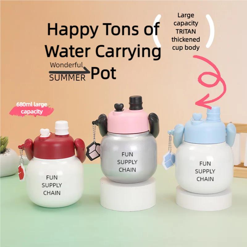 316 Stainless Steel Portable Teapot Insulated Cup, New Large Capacity Double Mouth Portable Teapot Large Belly Water Cup