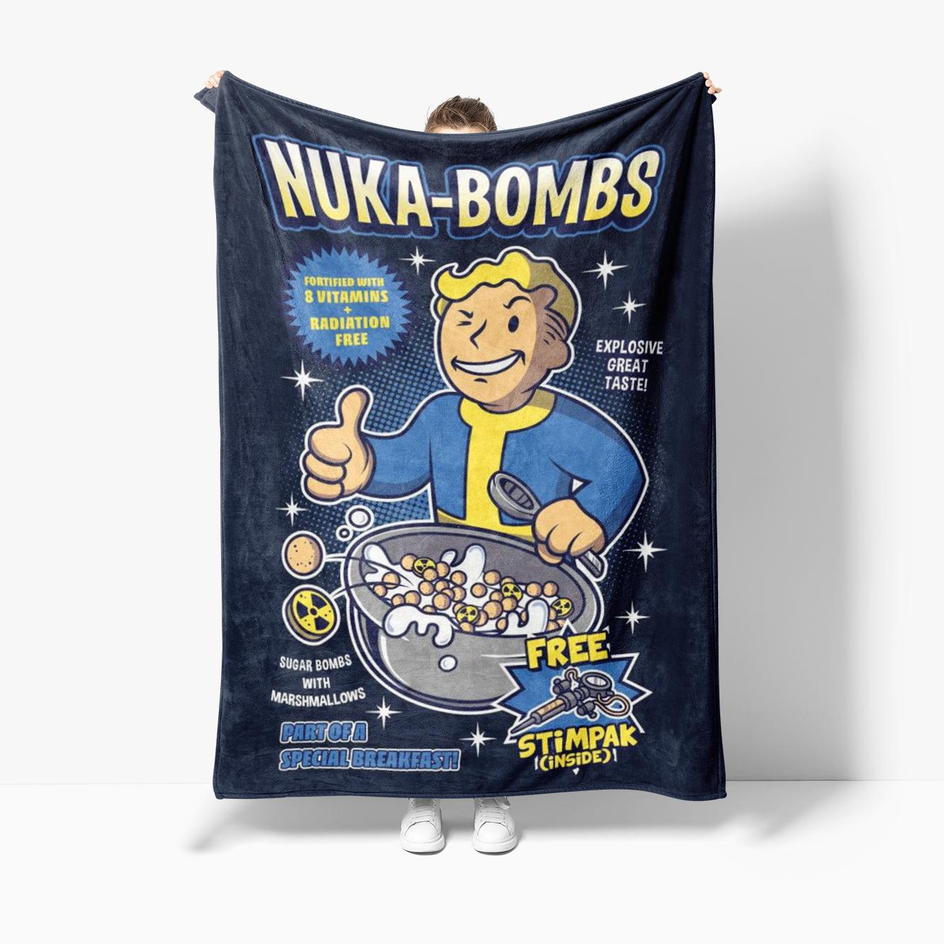 

Fallout-Inspired Nuka-BombsThrow Blanket - Industrial Style Game Themed Multipurpose Soft Comfort for Bed Office Bedroom Blanket 75x90cm