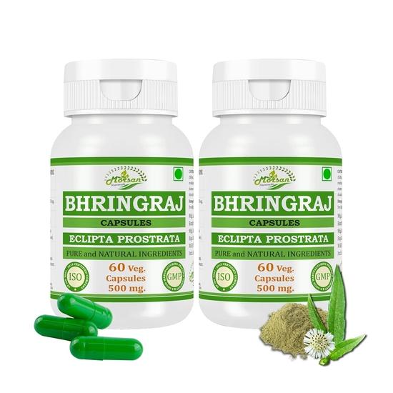 Morsan Nutraveda Bhringraj (Eclipta Prostrata) Extract Capsule | 60 x 500 mg. Veg Capsules | Helps Nourish Hair, Supports Liver Function (Pack of 2)