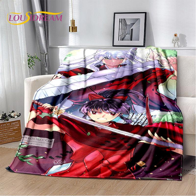 Anime Inuyasha Cartoon Soft Plush Blanket,Flannel Blanket Throw Blanket for Living Room Bedroom Bed Sofa Picnic Cover Bettdecke