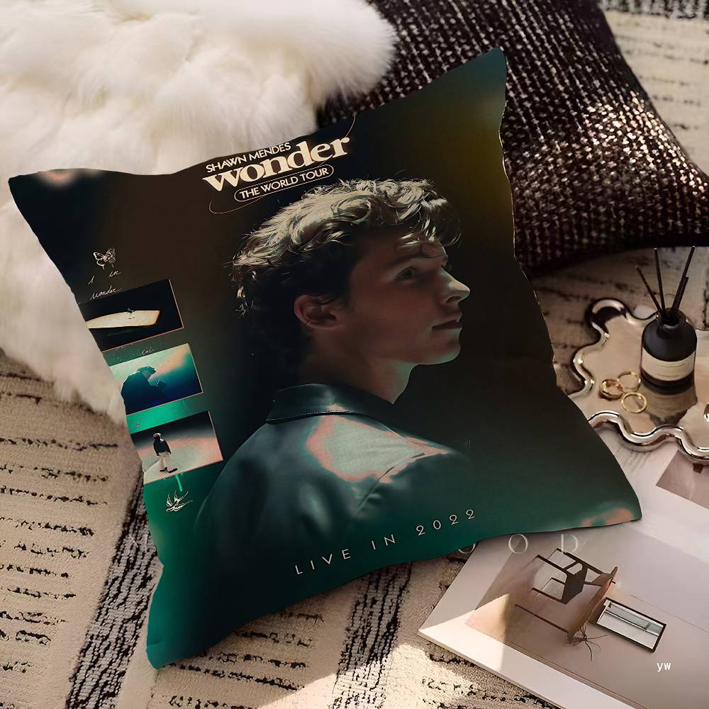 SShawn Mendes SINGER Pillow Gift Home Office Decoration Bedroom Sofa Car Cushion Cover Case X