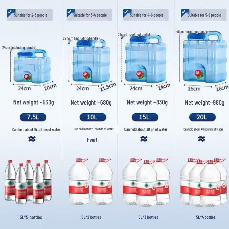 MAXCOOK 20L Square Water Storage Bucket with Faucet
