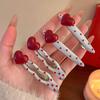 4Pcs Red Hearted Cherry Polka Hair Clip With Sweet And Cute Side Hair Bands And Hair Accessories For Women Girls Gifts