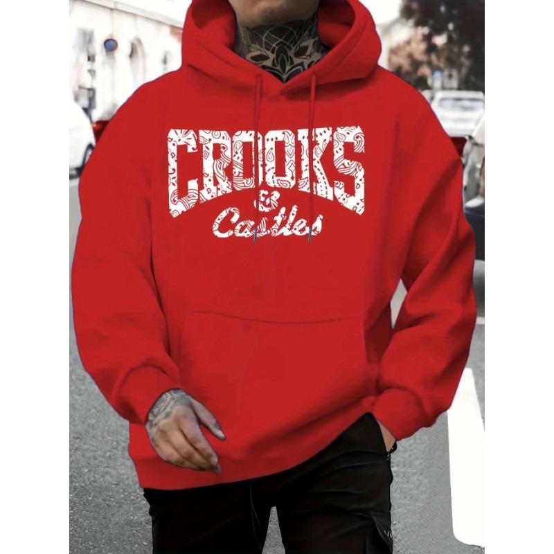 [Crooks & Castles | Graphique] Sweat à capuche graphique 1 pièce Crooks & Castles pour homme | Sweat-shirt décontracté en polyester légèrement extensible