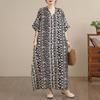 DIMANAF New 2026 Women Plus Size Spring Summer Beach Vintage Long Dress Loose Oversize Maxi Floral Print Black