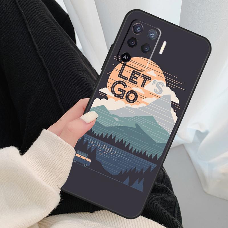 Star Lake Mountain Case For Oppo A54 A74 A94 A18 A57 A17 A77 A38 A58 A78 A98 A80 A60 A40 A96 A76 A16 A15 A5 Pro
