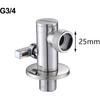 Triangle Valve Stainless Steel Toilet Angle Valve G1/2 G3/4 Interface 304 Stainless Steel Home Improvement Bathroom Accessories(G3-4)