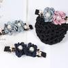Pearl for Stewardess Nurse Flower Hairnet Women Spring Clip Mesh Snood Korean Style Headwear