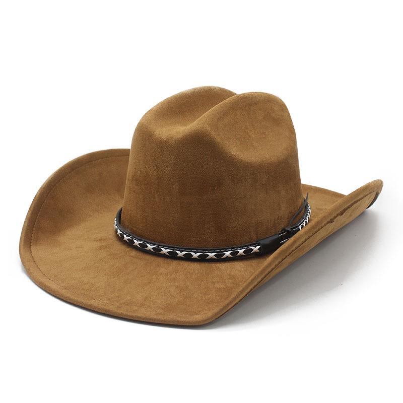 One-word top deerskin top hat women's European, American and British western cowboy hat men's jazz hat