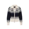 VEROMODA Women's Lamb Wool Blend Fair Isle Zipper Cardigan