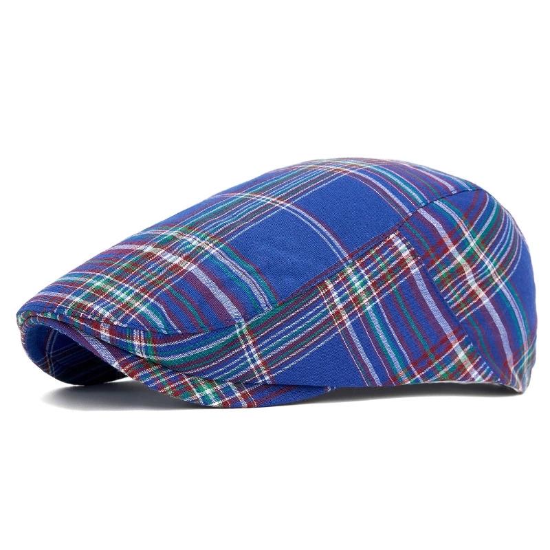 Colorful Plaid Forward-Caps for Men and Women Fashionable Baseball Caps Berets British Newsboy Hats Artist Hats