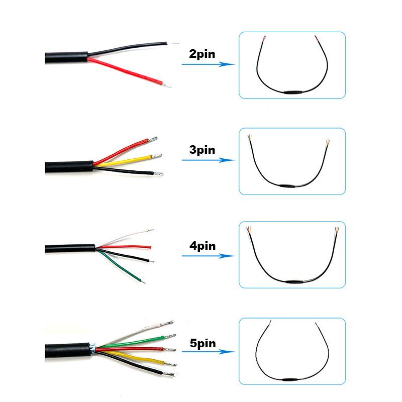 Ebike Accessories Optional Cable Waterproof Connector Display Pin Base Connector 2/3/4/5/6Pin Cable Extension Cord