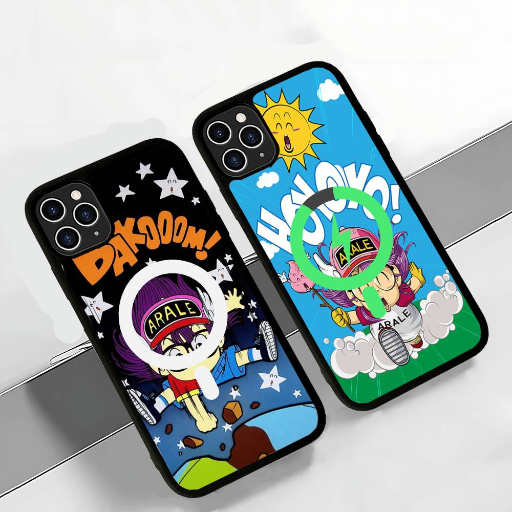 Cartoon Dr Slump Arale Black For Magnetic Phone Case For IPhone 16 15 17 Pro Max 11 12 13 14 Plus Cover