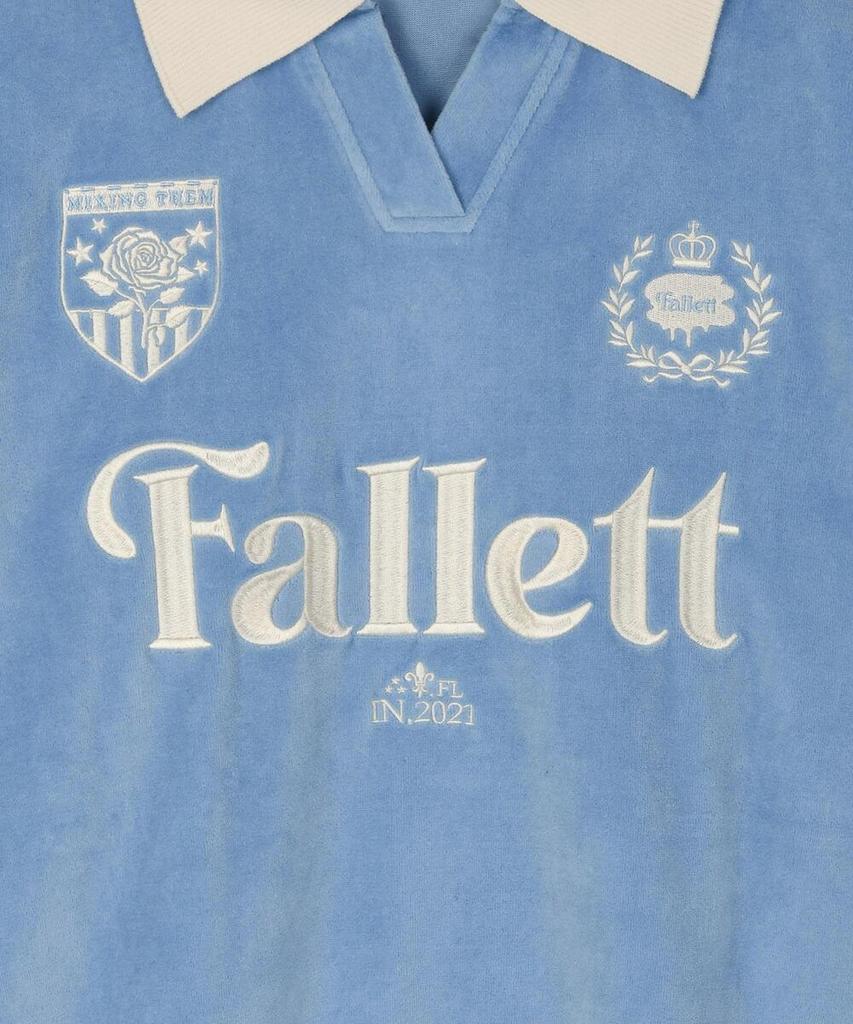 FALLETT Velour Collar Sweatshirt Sky Blue