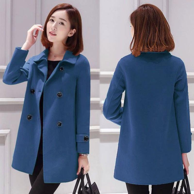 2024 Autumn Women's Korean Style Slim Fit Mid-Length Wool Coat