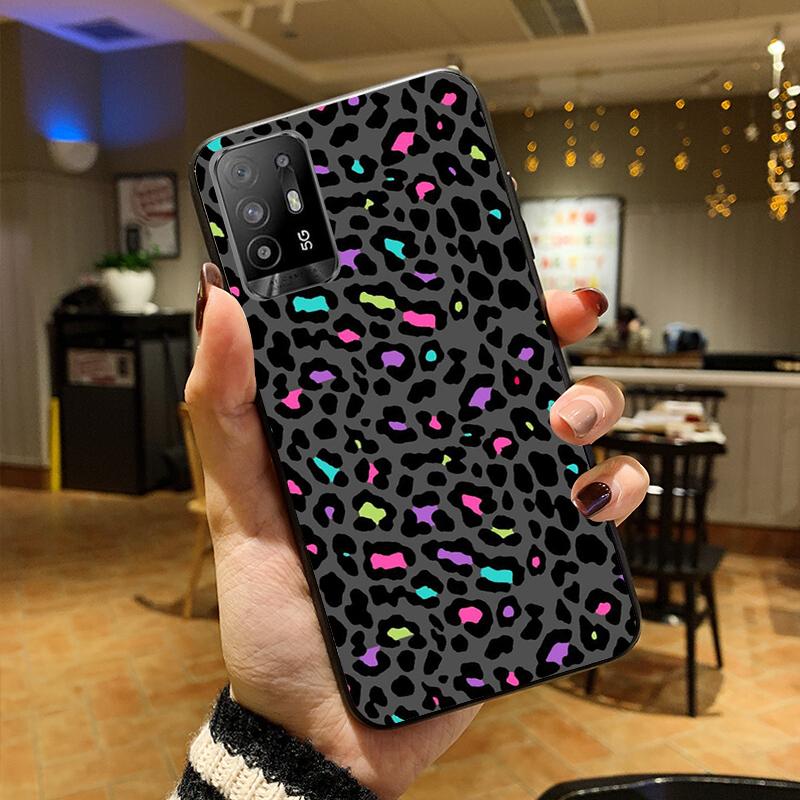 Leopard Phone Case for OPPO A54 A74 A94 A53S A9 A5 A15 A16 A91 A96 A76 Reno8 8Pro Reno2 Z