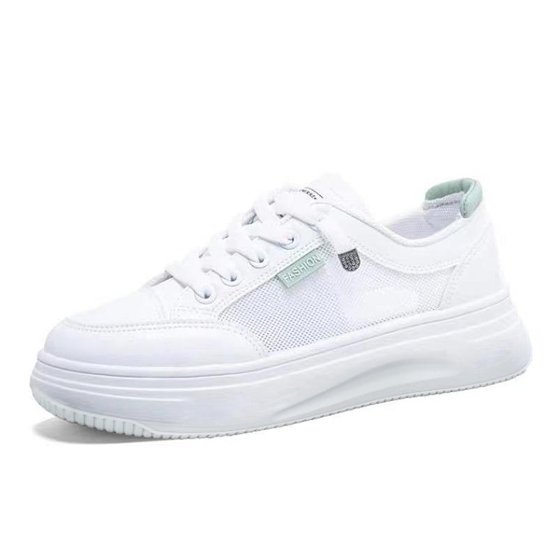 Fashion Women's Breathable Mesh Casual Sneakers Summer Lace Up Platform Sports Shoes for Women Wear Resistant Flat Ladies Skate Shoes