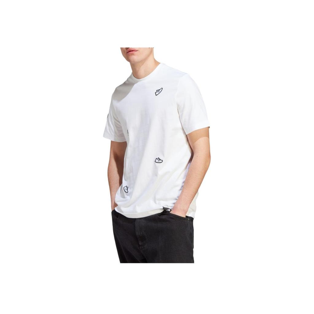 Adidas Unden T Printed Round Neck Short Sleeve T-Shirt Men Tops White HY1334