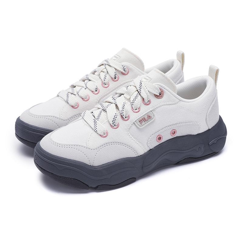 Fila Burger Fashion Versatile Trendy Casual Comfortable Low-Top Canvas Shoes Women sneaker White Gray F12W532301FMV