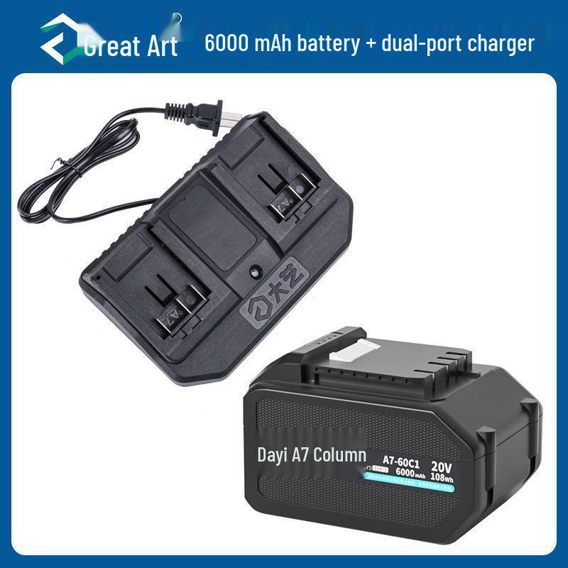 Universal Charger for Electric Tools with Dual Port: Fits Lithium Battery Angle Grinder, One-Handed Saw, and Hammer