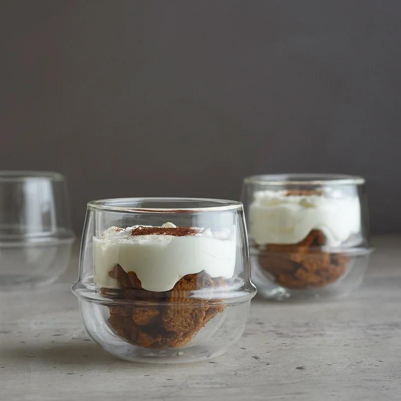 200/350ml Hrnek s dvojitou stěnou ve tvaru Saturnu Žáruvzdorné sklo Espresso Kávový hrnek Snídaňové mléko Jogurt Ovesná kaše Dezertní pohár