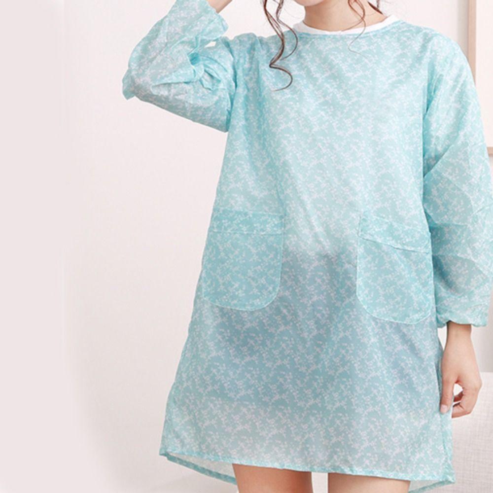 Lightweight Waterproof Apron Oil Resistant Kitchen Long-Sleeved Smock Long Sleeve Apron  Canteen