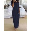 Summer Women's Solid Color Short Sleeve Long Casual Dress
