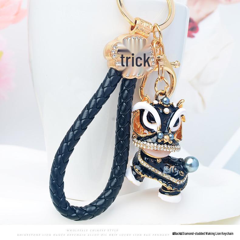 Chinese Lion Dance Keychain - Traditional Style Lion Charm