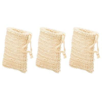 3 ks Nositelný Ručně Vyráběný Mytí Pleti Mýdlo Lufa Držák Koupel Sprcha Použití Mýdlo Lufa Sáček pro Domácnost