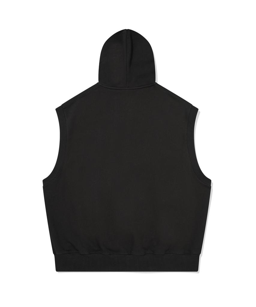 Wacky Willy Kiki Sleeveless Zip-Up Hoodie Black