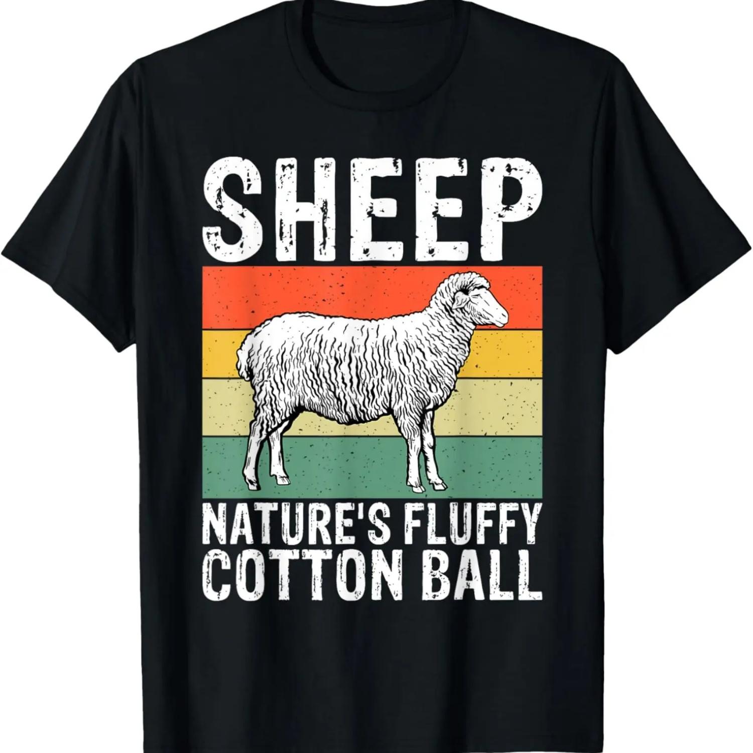 

Sheep Natures Fluffy Cotton Ball Sheep T-Shirt S чёрный