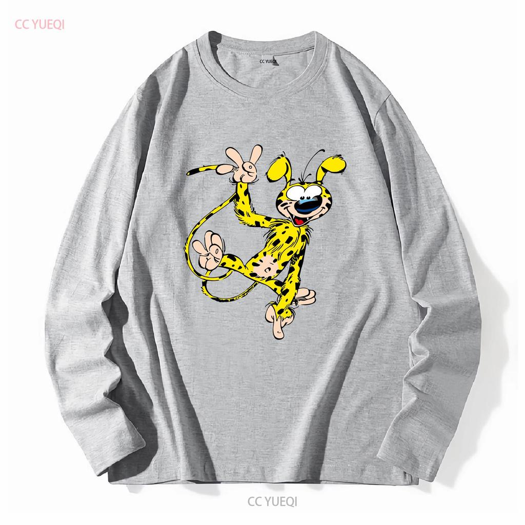 Winkendes Marsupilami Klassisches Retro Vintage T-Shirt S 5XL vintage gewaschen homme Gestreckt Lässig Streetwear-Mode Atmungsaktiv
