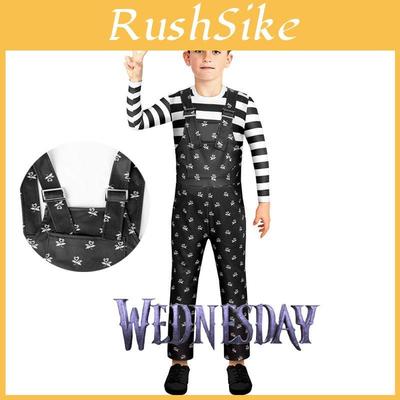 Wednesday Addams Cosplay Kostumer Drenge Piger Børn Overaller Halloween Jul Fest