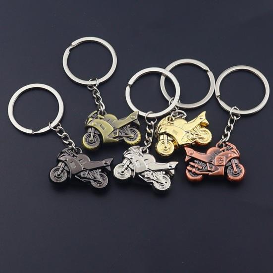 Motorcycle Charm Keychain Wear-Resistant Portable Key Fob 3D Metal Motorbike Keyring for Men