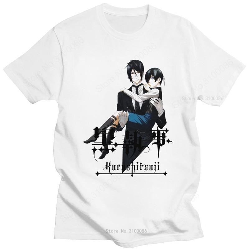 Cool Black Butler Tshirt Unisex Short Sleeve Kuroshitsuji Ciel T Shirt Phantomhive Printed Tshirt Soft Cotton Anime Unisexga Tee Tops