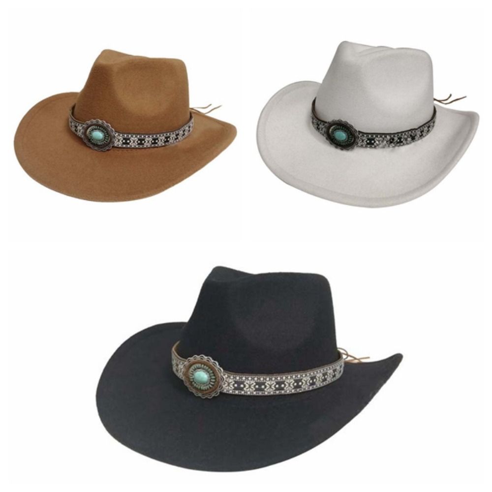 Cotton Sun Protection Knight Hat Wide Brim Cowgirls Visor Cap Adjustable Tibetan Hat  Men